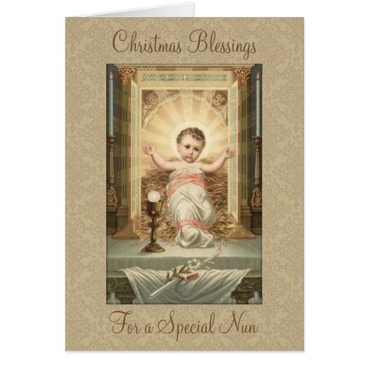 Vintage Noël Jésus bébé Tabernacle Religieuse (Devant)