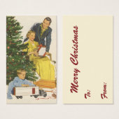 Vintage Noël matin, présentation d'ouverture famil (Devant & derrière)