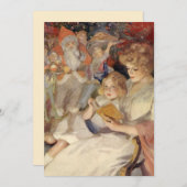 Vintage Noël, mère et fille Invitation (Devant / Derrière)