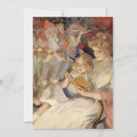 Vintage Noël, mère et fille Invitation