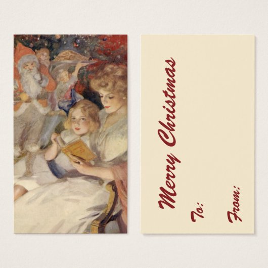 Vintage Noël, Mère Lecture Bedtime Story (Devant & derrière)