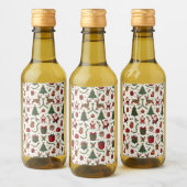 Vintage Noël Mini bouteille de vin Étiquette (Bouteilles)