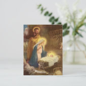 Vintage Noël Nativité Scène Fête Invitation (Debout devant)