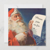 Vintage Noël, Retro Santa Claus Invitation (Devant)