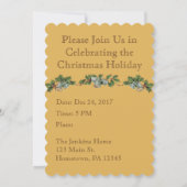 Vintage Noël Salutation Party Invitation (Dos)