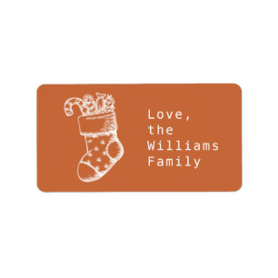 Vintage Noël Script Burange Étiquette cadeau Orang