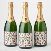 Vintage Noël Sparkling Étiquette bouteille de vin (Bouteilles)