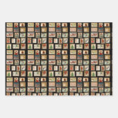 Vintage Noël timbre collage Papier d'enveloppement (Devant)