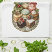 Vintage Noël Vacances Cuisine Serviette (Plié)