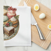 Vintage Noël Vacances Cuisine Serviette (Quart Plié)