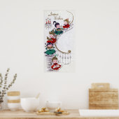 Vintage Noël Vacances rétro poster Angles (Cuisine)