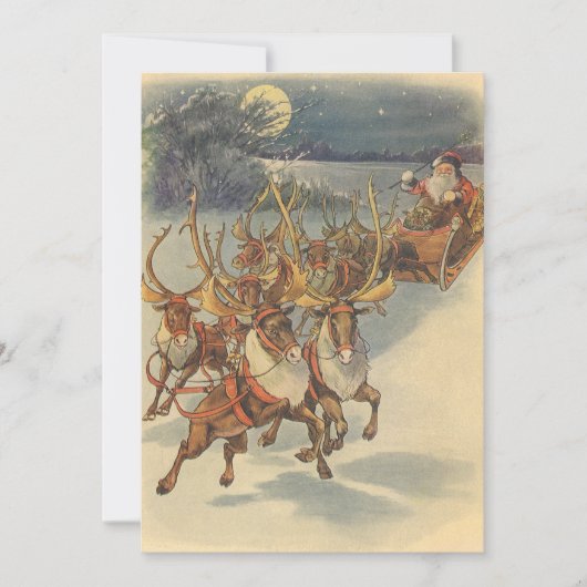 Vintage Noël Victorien Père Noël Invitation (Devant)