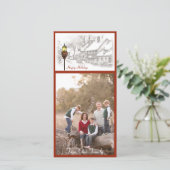 Vintage Noël Ville Carte photo (Debout devant)