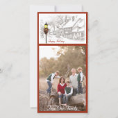 Vintage Noël Ville Carte photo (Devant)