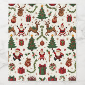 Vintage Noël Vine bouteille Étiquette (Étiquettes simples)