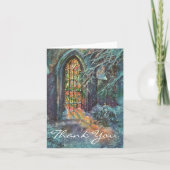 Vintage Noël Vitrail Vitrail Merci (Devant)