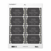 Vintage noir blanc Chalkboard Étiquette bouteille (Feuille entière)