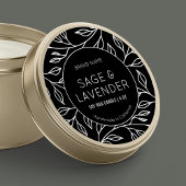 Vintage noir bougie Jar Lid Étiquette rond