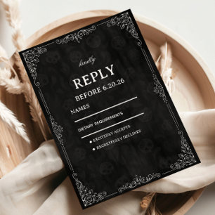 Vintage Noir Elegant RSVP Kaartje