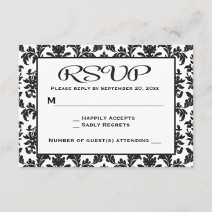 Vintage noir et blanc RSVP Damask Floral