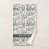 Vintage noir et blanc toile de jouy imprimé (Serviette à main)