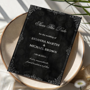 Vintage Noir Siermotief Save The Date