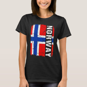 Vintage Noorse Vlag Noorwegen Trots Wortels Erfgoe T-shirt