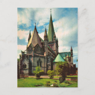 Vintage Noorwegen, Trondheim Cathedral Briefkaart