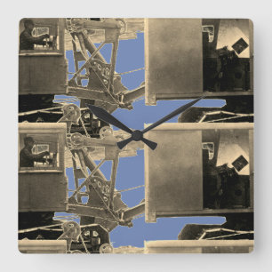 Vintage Northwest Crane Heavy Equipment Vierkante Klok