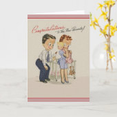 Vintage Nouveau bébé Félicitations Carte de voeux (Fleur jaune)