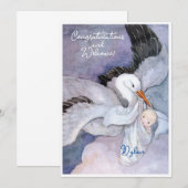 Vintage Nouveau bébé Félicitations Carte Plat (Devant / Derrière)