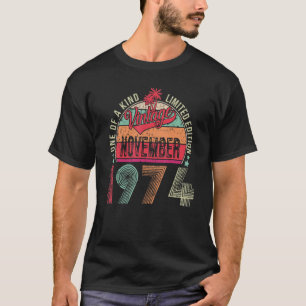 Vintage november 1974 48 jaar oud 48e verjaardag t-shirt