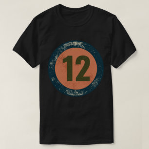 Vintage Nummer 12 Met Afgewerkte Afdruk T-shirt