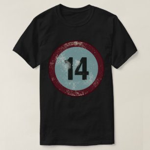 Vintage Nummer 14 Met Afgeplatte Afwerking T-shirt