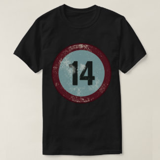 Vintage Nummer 14 Met Afgeplatte Afwerking T-shirt