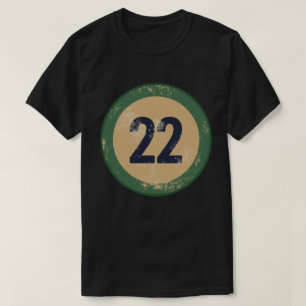 Vintage Nummer 22 Met Afgeplatte Afwerking T-shirt