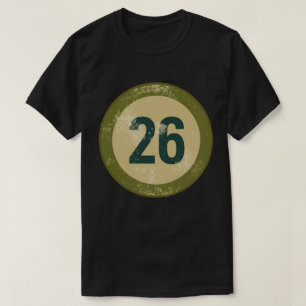 Vintage Nummer 26 Met Afgeplatte Afwerking T-shirt