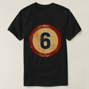 Vintage Nummer 6 Met Afgeplatte Afwerking T-shirt