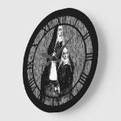 Vintage Nun Illustration Grote Klok (Hoek)