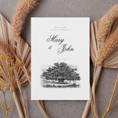 Vintage Oak Tree Elegant Save the Date Invitation