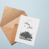 Vintage Oak Tree Elegant Save the Date Invitation