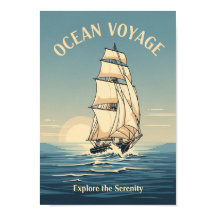 Vintage Oceaan Zeilboot Poster Print
