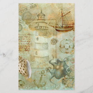Vintage oceaanleven decoupage scrapbookpapier