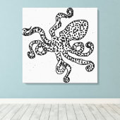 Vintage Octopus Canvas Afdruk (Insitu (Houten vloer))