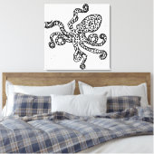 Vintage Octopus Canvas Afdruk (Insitu (Slaapkamer))