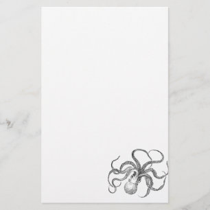 Vintage Octopus Sjabloon Briefpapier