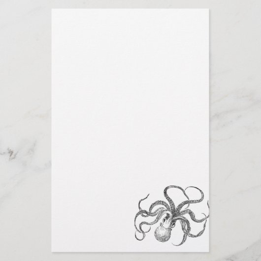 Vintage Octopus Sjabloon Briefpapier (Voorkant)