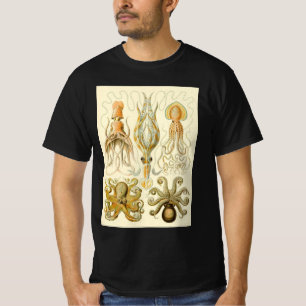 Vintage Octopus Squid Gamochonia door Ernst Haecke T-shirt