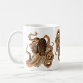 Vintage Octopus Vulgaris, Mariene Levensdieren Koffiemok (Links)