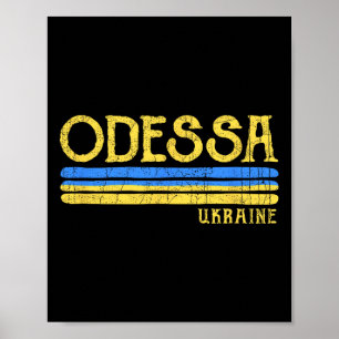 Vintage Odessa Oekraine Oekraïense vlag Poster